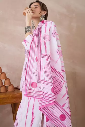 Women Printed Regular Pure Cotton Kurta with Trousers & With Dupatta