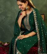 Women Ethnic Motifs Regular Kurta with Trousers & With Dupatta