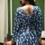 AZURE BLOOM HAND-PRINTED FLORAL SHORT COTTON KURTI WITH BELL SLEEVES
