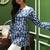 AZURE BLOOM HAND-PRINTED FLORAL SHORT COTTON KURTI WITH BELL SLEEVES