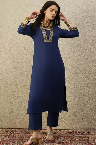 Women Ethnic Motifs Regular Kurta with Trousers