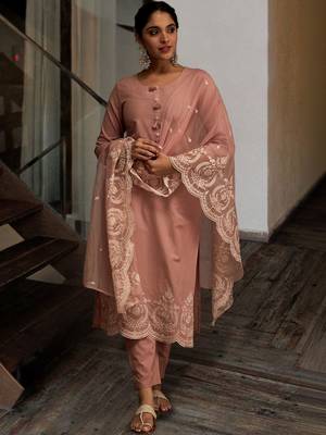 Women Ethnic Motifs Embroidered Regular Thread Work Pure Cotton Kurta with Trousers & With Dupatta 1