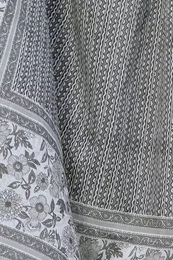 Floral Printed Square Neck Pure Cotton Straight Kurta With Trousers & Dupatta