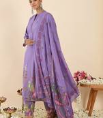 Women Ethnic Motifs Printed Regular Pure Cotton Kurta with Trousers & With Dupatta