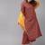 Red Foil Print Straight Cotton Kurta With Palazzo & Dupatta