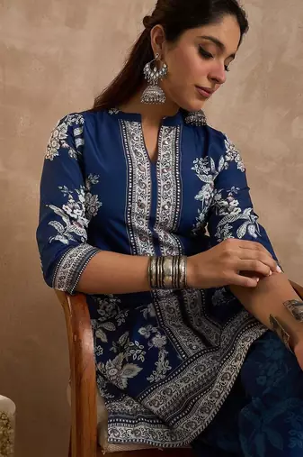 Women Floral Printed Kurta with Palazzos