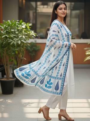 Women Ethnic Motifs Printed Regular Pure Cotton Kurta with Trousers & With Dupatta 4