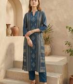 Ethnic Motif Printed Pure Cotton Straight Kurta & Trousers