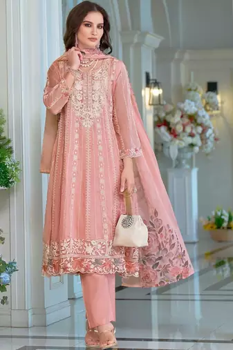 Women Ethnic Motifs Embroidered Regular Thread Work Kurta with Trousers & With Dupatta