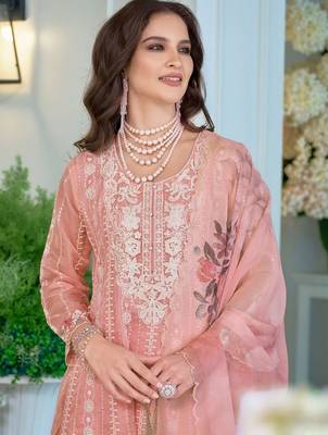 Women Ethnic Motifs Embroidered Regular Thread Work Kurta with Trousers & With Dupatta 2