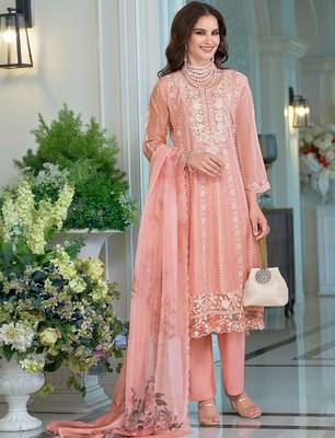 Women Ethnic Motifs Embroidered Regular Thread Work Kurta with Trousers & With Dupatta 3