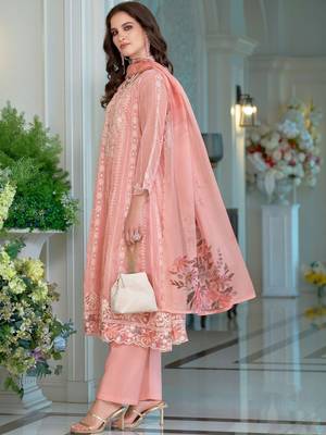 Women Ethnic Motifs Embroidered Regular Thread Work Kurta with Trousers & With Dupatta 4