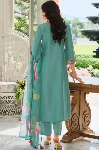 Women Ethnic Motifs Embroidered Kurta with Trousers & Dupatta