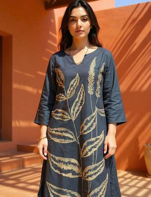 Women Ethnic Motifs Embroidered Thread Work Pure Cotton Kurta with Palazzo 2