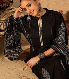 Women Ethnic Motifs Embroidered Pure Cotton A-Line Kurta with Trouser & Dupatta