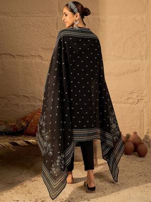 Women Ethnic Motifs Embroidered Pure Cotton A-Line Kurta with Trouser & Dupatta 5