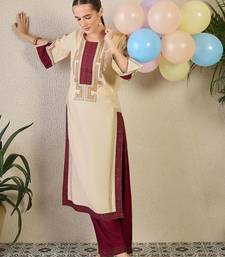 Women Ethnic Motifs Embroidered Regular Thread Work Kurta with Trousers