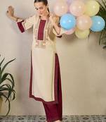 Women Ethnic Motifs Embroidered Regular Thread Work Kurta with Trousers
