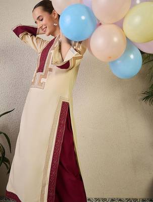 Women Ethnic Motifs Embroidered Regular Thread Work Kurta with Trousers 7