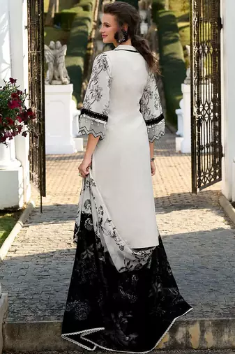 Floral Embroidered Regular Thread Work Pure Cotton Kurta & Trousers With Dupatta