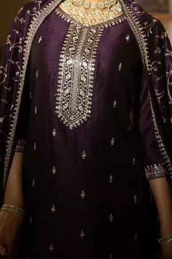 Women Ethnic Motifs Embroidered Regular Kurta with Trousers & With Dupatta