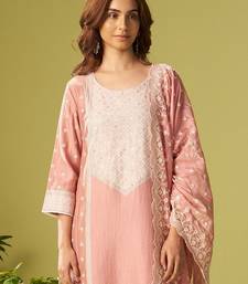 Women Ethnic Motifs Embroidered Thread Work Kurta with Trousers & Dupatta