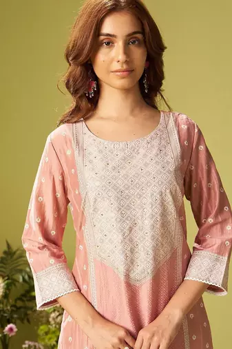 Women Ethnic Motifs Embroidered Thread Work Kurta with Trousers & Dupatta