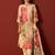 Floral Printed Notch-Neck Straight Kurta With Trousers And Dupatta