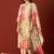 Floral Printed Notch-Neck Straight Kurta With Trousers And Dupatta