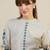 Ethnic Motifs Printed Thread Work Mandarin Collar A-Line Kurta With Trousers