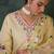 Floral Embroidered Neck Pure Cotton Kurta With Trousers & Dupatta