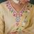 Floral Embroidered Neck Pure Cotton Kurta With Trousers & Dupatta