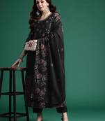 Floral Printed Pure Cotton Kurta with Trousers & Dupatta