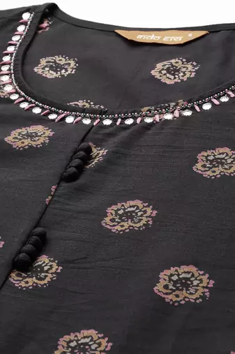Floral Printed Pure Cotton Kurta with Trousers & Dupatta