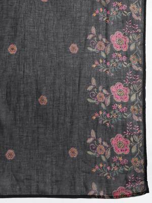 Floral Printed Pure Cotton Kurta with Trousers & Dupatta 4