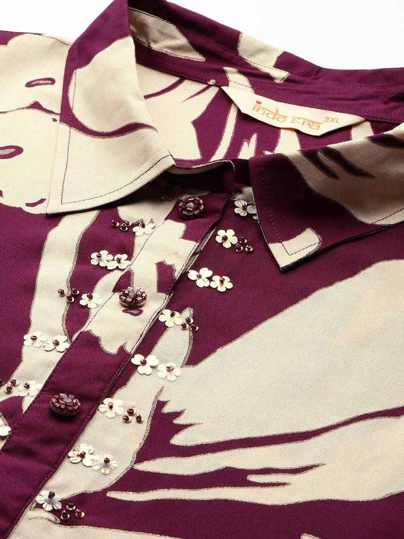 Plus Size Floral Printed Kurta with Trousers & Dupatta