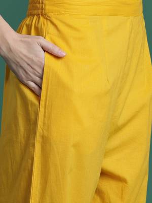 Ethnic Motifs Printed Mirror Work Pure Cotton Kurta with Trousers & With Dupatta 4