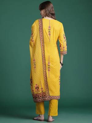 Ethnic Motifs Printed Mirror Work Pure Cotton Kurta with Trousers & With Dupatta 7