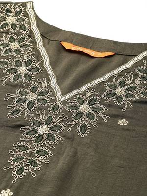 Ethnic Motifs Embroidered Kurta with Trousers & Dupatta 2