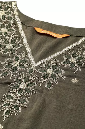Ethnic Motifs Embroidered Kurta with Trousers & Dupatta
