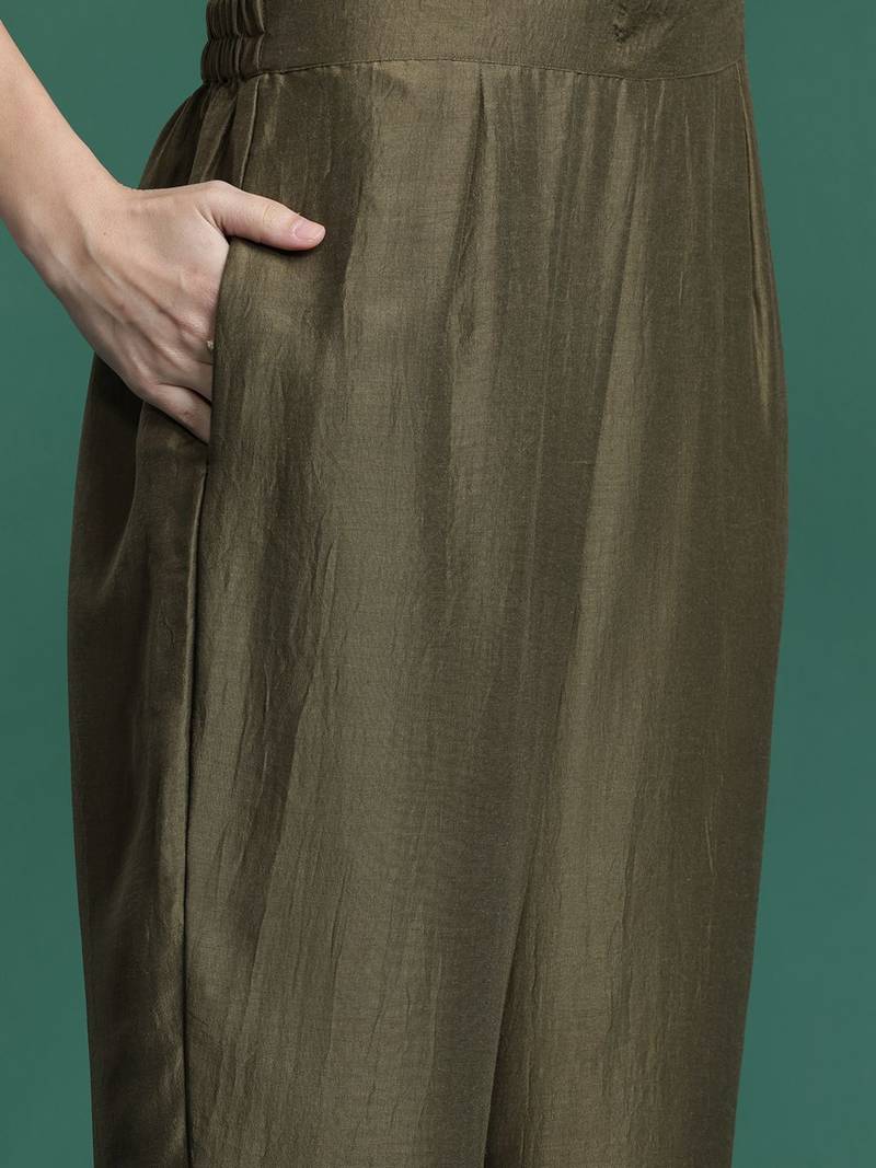 Ethnic Motifs Embroidered Kurta with Trousers & Dupatta