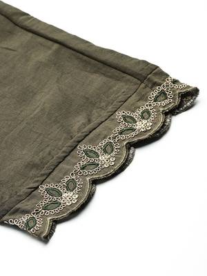 Ethnic Motifs Embroidered Kurta with Trousers & Dupatta 8