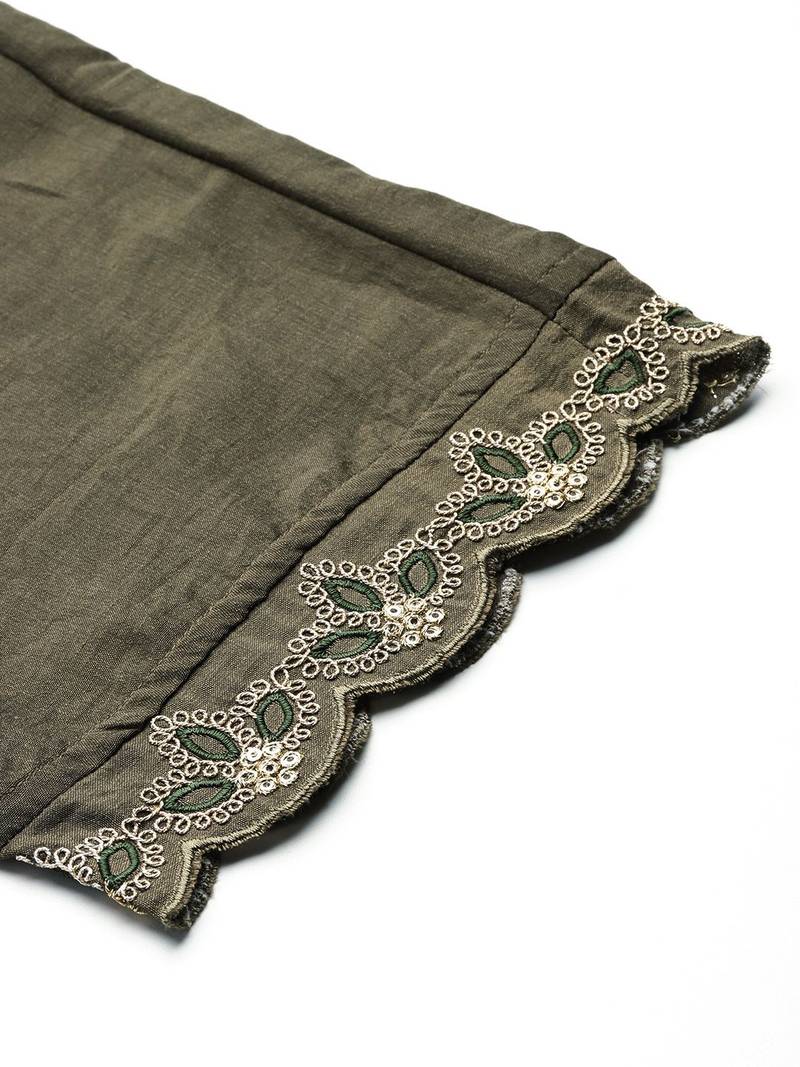 Ethnic Motifs Embroidered Kurta with Trousers & Dupatta