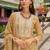Floral Embroidered Round Neck Thread Work Organza Kurta With Trousers & Dupatta