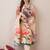 Floral Printed V-Neck Beads & Stones Straight Kurta With Trouser And Dupatta
