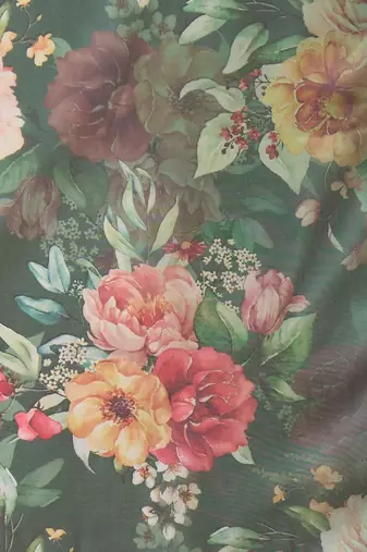 Floral Printed Round Neck Cotton Straight Kurta With Trousers & Dupatta