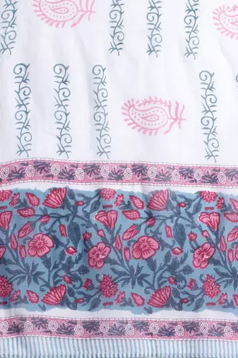 Floral Printed Pure Cotton Kurta with Trousers & With Dupatta