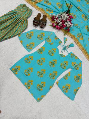 Blue Digital Print Work Cotton Salwar Suit 4