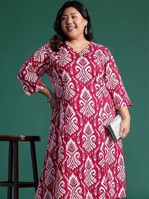 Plus Size Ethnic Motifs Printed Regular Pure Cotton Kurta with Palazzos 4