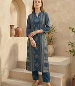 Women Ethnic Motifs Printed Regular Pure Cotton Kurta with Trousers